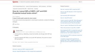 
How to cancel SIPs of HDFC, L&T and ICICI Prudential mutual funds ...  
