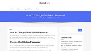 
                            1. How To Change iBall Baton Password - RadioDays - Iball Baton Portal Password Change
