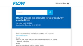 
How to change the password for your candw.ky email address ...  
