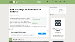 
                            2. How to Change your Password on Pinterest: 9 Steps (with ... - Pinterest Portal Password Reset