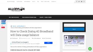 
                            1. How to Check Dialog 4G Broadband wifi Data usage balance ... - Www Dialog Lk Portal My Account