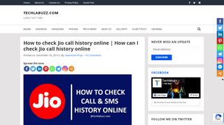 
                            8. How to check Jio call history online | techlabuzz - My Jio Portal Call History