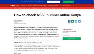 
                            4. How to check NSSF number online Kenya ▷ Tuko.co.ke - Nssf Portal