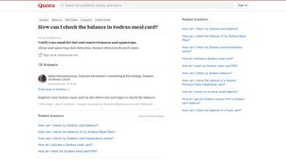 
                            9. How to check the balance in Sodexo meal card - Quora - Sodexobenefits India Portal