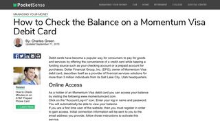 
                            5. How to Check the Balance on a Momentum Visa Debit Card - Momentum Prepaid Card Portal