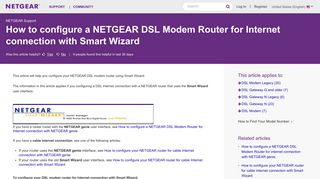 
How to configure a NETGEAR DSL Modem Router for Internet ...  
