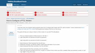 
How to Configure a PTCL Modem | Pakistan Broadband Forum  
