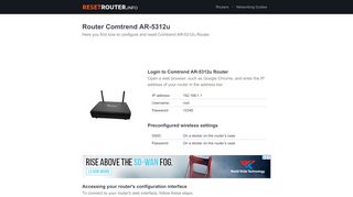 
                            7. How to Configure and Reset Comtrend AR-5312u Router - Comtrend Ar 5312u Portal