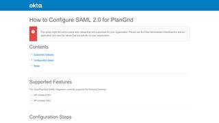 
                            5. How to Configure SAML 2.0 for PlanGrid - Setup SSO - Okta - Plangrid Com Portal