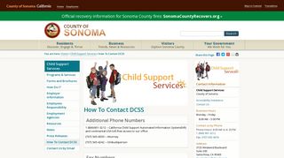 
                            6. How To Contact DCSS | Child Support Services | County of ... - Sonoma County Child Support Portal