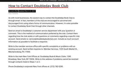 How to Contact Doubleday Book Club  Pen and the Pad