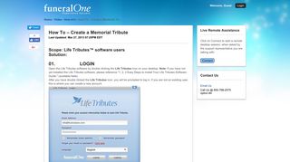 
                            8. How To – Create a Memorial Tribute - funeralOne - Funeral One Life Tributes Portal
