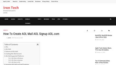How To Create AOL Mail AOL Signup AOL.com - Iron Tech