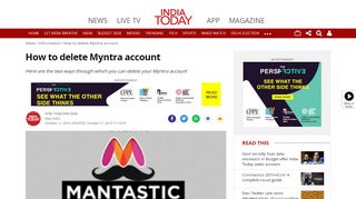 
                            8. How to delete Myntra account - Information News - India Today - Myntra Account Portal