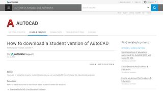
                            8. How to download a student version of AutoCAD | AutoCAD ... - Autodesk Student Community Portal