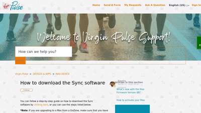 How to download the Sync software – Virgin Pulse