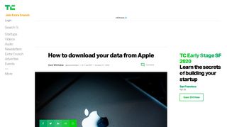 
                            5. How to download your data from Apple | TechCrunch - Apple Data And Privacy Portal