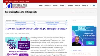 
                            6. How to Factory Reset Airtel 4G Hotspot if Forgot Password - Airtel 4g Hotspot Portal Id And Password