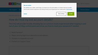 
                            6. How to find lost account details | 123 Reg Support - 123 Reg Webmail Portal