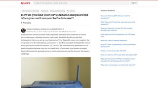 
                            2. How to find your ISP username and password when you can't connect ... - Isp Portal And Password