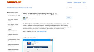 
How to find your Miniclip Unique ID – Miniclip Player Experience  
