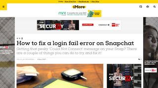 
                            6. How to fix a login fail error on Snapchat | iMore - Www Snapchat Com Portal Failed