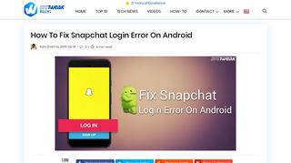 
                            3. How To Fix Snapchat Login Error On Android - Blog - Systweak - Www Snapchat Com Portal Failed