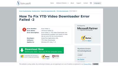 How To Fix YTD Video Downloader Error Failed -2