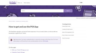 How to get and use the PS4 App - Twitch.tv Help - Twitch Ps4 Portal