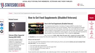 
                            4. How to Get Food Supplements (Disabled Veterans) | Stateside ... - Affair Snap Portal