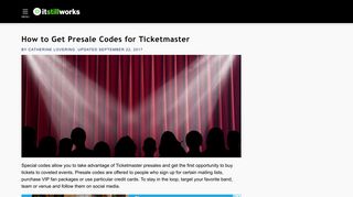 
                            5. How to Get Presale Codes for Ticketmaster | It Still Works - Ticketmaster Presale Sign Up