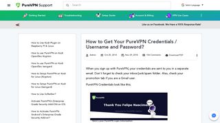 How to get PureVPN username and password? - Purevpn Client Portal