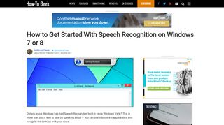 
How to Get Started With Speech Recognition on Windows 7 or 8  
