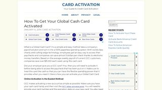 
                            6. How To Get Your Global Cash Card Activated – Card Activation - Www Globalcashcard Com Activate Portal