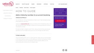 
                            7. How to guide - Velocity Frequent Flyer - Qantas Frequent Flyer Portal Manage My Booking