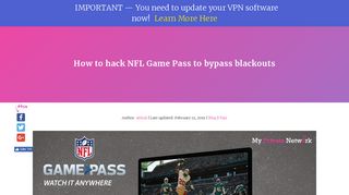 
                            5. How to hack NFL Game Pass to bypass blackouts - Free Nfl Game Pass Portal