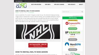 
                            2. How to Install NHL.TV Kodi Addon - The VPN Guru - Nhl Tv Kodi Portal