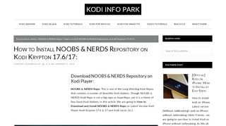 
                            2. How to Install NOOBS & NERDS Repository on Kodi Krypton 17.6/17: - Http Noobsandnerds Com Portal