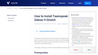 
How to Install Teamspeak 3 Server on Debian 9 Stretch - Vultr ...  
