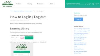 
                            2. How to Log in / Log out - Gemba Academy - Gemba Portal