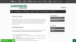 
                            3. How to Log In | Online - Algonquin College - Algonquin College Blackboard Portal