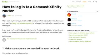 
How to Log in to a Comcast Xfinity Router - howchoo  
