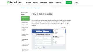 
                            7. How to log in to a site – RoboForm