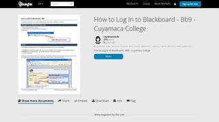 
                            5. How to Log In to Blackboard - Bb9 - Cuyamaca College - Yumpu - Cuyamaca Blackboard Portal