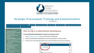 
                            5. How to log in to MaineStreet Marketplace - Strategic ... - Mycampus Maine Edu Portal