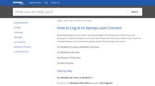 
                            2. How to Log in to Stamps.com Connect - Stamps Com Portal Print Postage