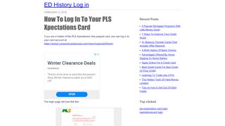 
                            8. How To Log In To Your PLS Xpectations Card - edhistorica - Xpectations Account Login