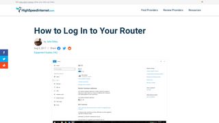 
How to Log In to Your Router | HighSpeedInternet.com  
