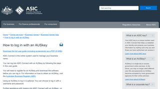 
                            5. How to log in with an AUSkey | ASIC - Australian Securities ... - Asic Key Portal