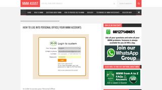 
                            7. How to log into Personal Office( YOUR MMM ACCOUNT ... - Mmm Office Login